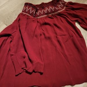 5/$20 Love Blossom Blouse Red Size M